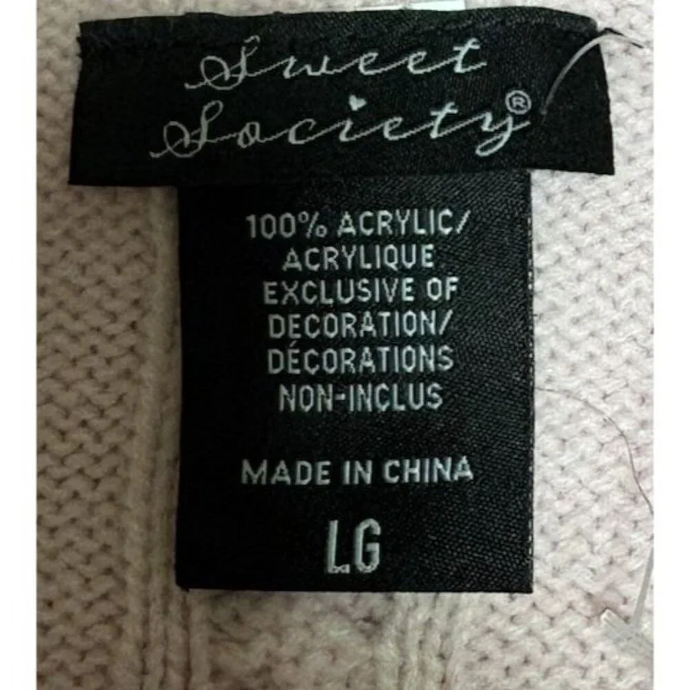 Sweet Society Hot Topic Pastel Pink Cable Knit Womens Cami Women’s Large - Picture 3 of 5